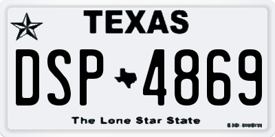 TX license plate DSP4869