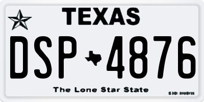 TX license plate DSP4876