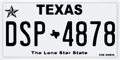 TX license plate DSP4878