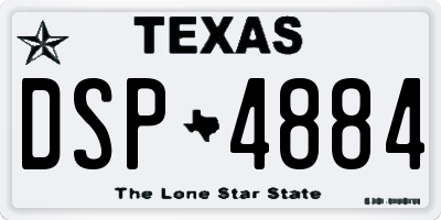 TX license plate DSP4884
