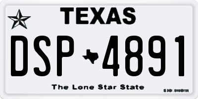 TX license plate DSP4891