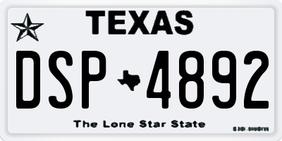 TX license plate DSP4892