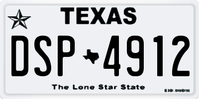 TX license plate DSP4912
