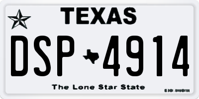 TX license plate DSP4914
