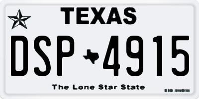 TX license plate DSP4915