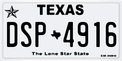 TX license plate DSP4916