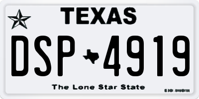 TX license plate DSP4919