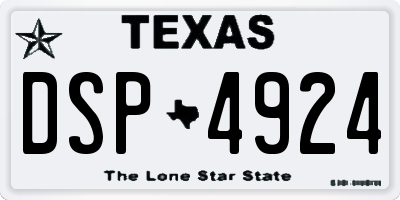 TX license plate DSP4924