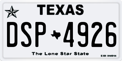 TX license plate DSP4926
