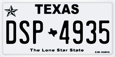 TX license plate DSP4935