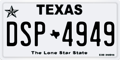 TX license plate DSP4949