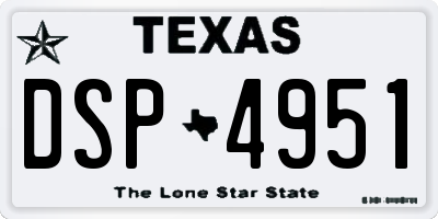 TX license plate DSP4951