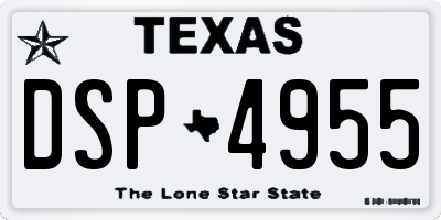 TX license plate DSP4955