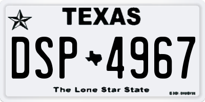 TX license plate DSP4967