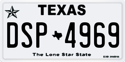 TX license plate DSP4969