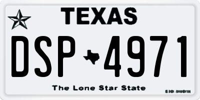TX license plate DSP4971