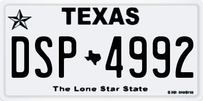 TX license plate DSP4992