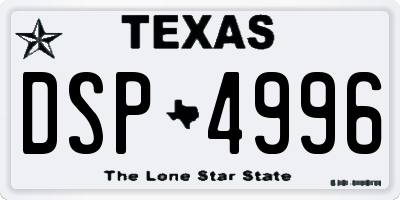 TX license plate DSP4996
