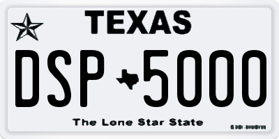 TX license plate DSP5000