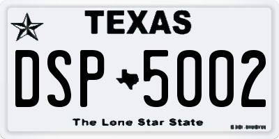 TX license plate DSP5002