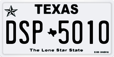 TX license plate DSP5010