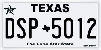 TX license plate DSP5012