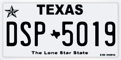 TX license plate DSP5019
