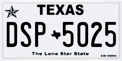 TX license plate DSP5025