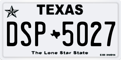 TX license plate DSP5027