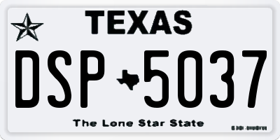 TX license plate DSP5037