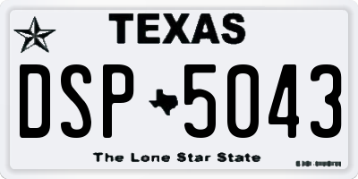 TX license plate DSP5043