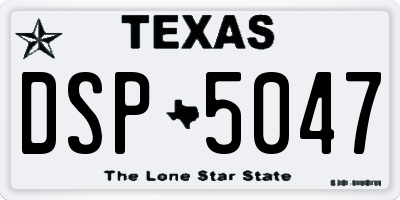 TX license plate DSP5047