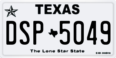 TX license plate DSP5049