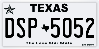 TX license plate DSP5052
