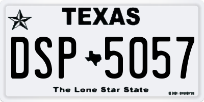 TX license plate DSP5057