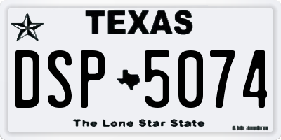 TX license plate DSP5074