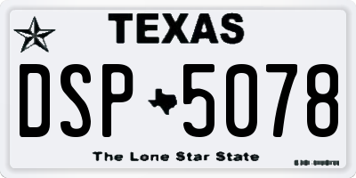 TX license plate DSP5078