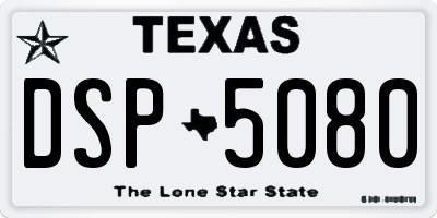TX license plate DSP5080