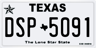TX license plate DSP5091