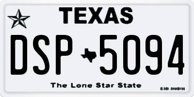 TX license plate DSP5094