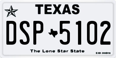 TX license plate DSP5102