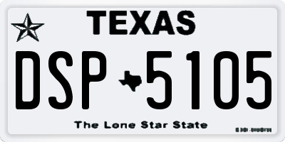 TX license plate DSP5105