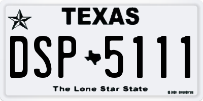 TX license plate DSP5111