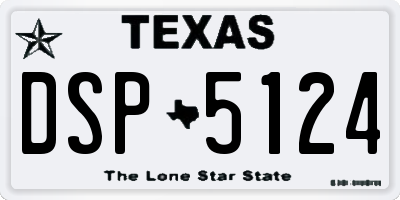 TX license plate DSP5124