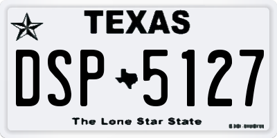 TX license plate DSP5127