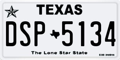 TX license plate DSP5134