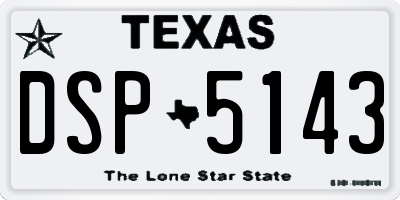 TX license plate DSP5143