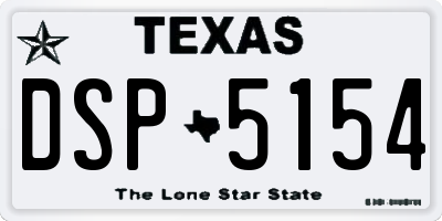 TX license plate DSP5154