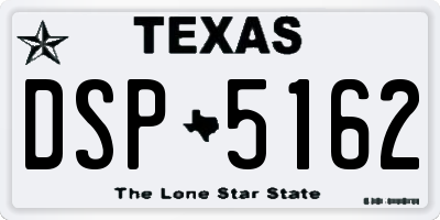 TX license plate DSP5162