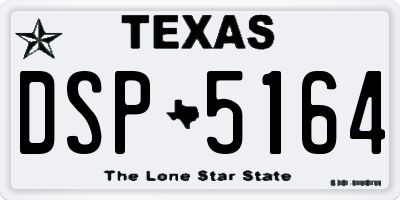 TX license plate DSP5164